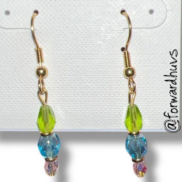 Bundle Sale 3 for $15 | Handcrafted Earrings – Faceted Glass Rhinestones - Picture 5 of 9
